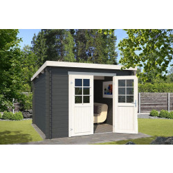 Outdoor Life Products | Tuinhuis Nadia 275 x 275 | Gecoat | Carbon Grey-Wit